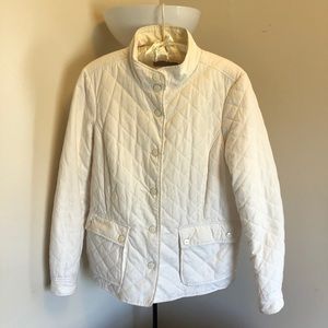 Liz Claiborne white quilted jacket Sz L